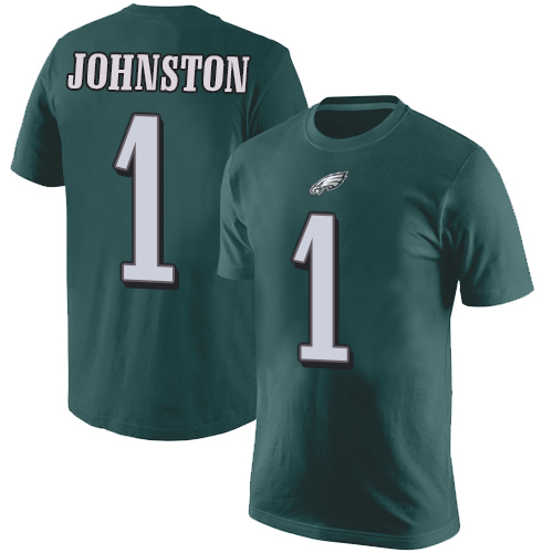 Men Philadelphia Eagles #1 Cameron Johnston Green Rush Pride Name and Number NFL T Shirt